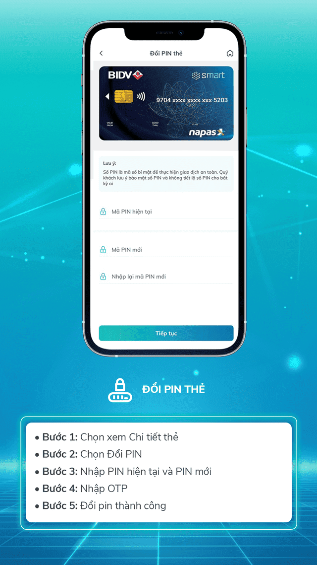 Mở thẻ cực nhanh - Đổi PIN cực dễ trên ứng dụng SmartBanking của BIDV - Ảnh 4. Mở thẻ cực nhanh - Đổi PIN cực dễ trên ứng dụng SmartBanking của BIDV - Ảnh 4.