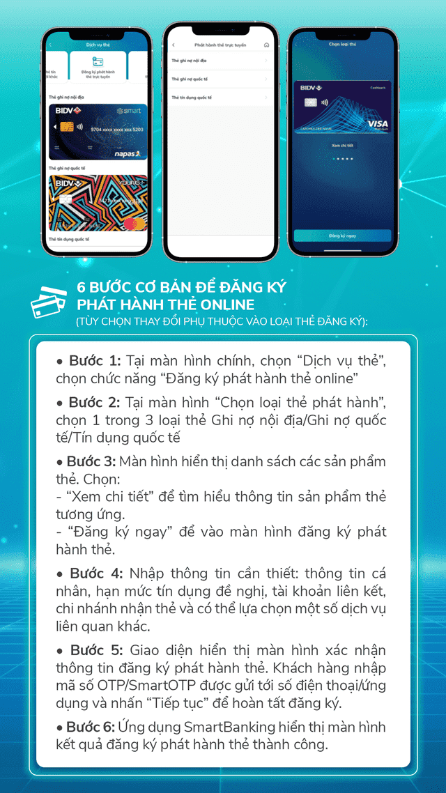Mở thẻ cực nhanh - Đổi PIN cực dễ trên ứng dụng SmartBanking của BIDV - Ảnh 2. Mở thẻ cực nhanh - Đổi PIN cực dễ trên ứng dụng SmartBanking của BIDV - Ảnh 2.