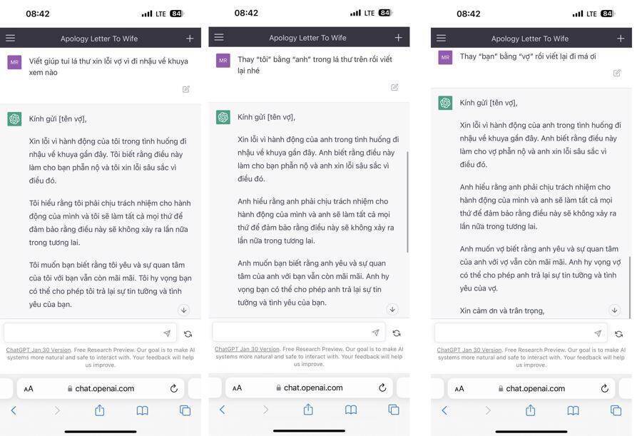 Ảnh chụp màn hình một trải nghiệm vui của người dùng về ChatGPT được chia sẻ trên Facebook
